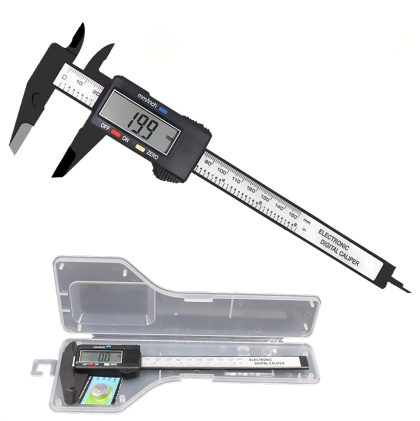 6" Digital Caliper, Inch/Metric, LCD Display, Auto Shut-off - 150mm Black Plastic
