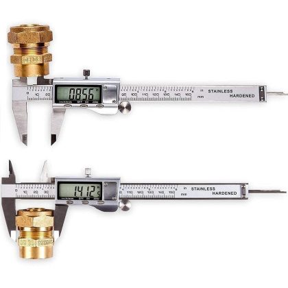 Digital Caliper, Stainless Steel, Large LCD, Auto-Off, Inch/mm Conversion (6 Inch/150 mm)