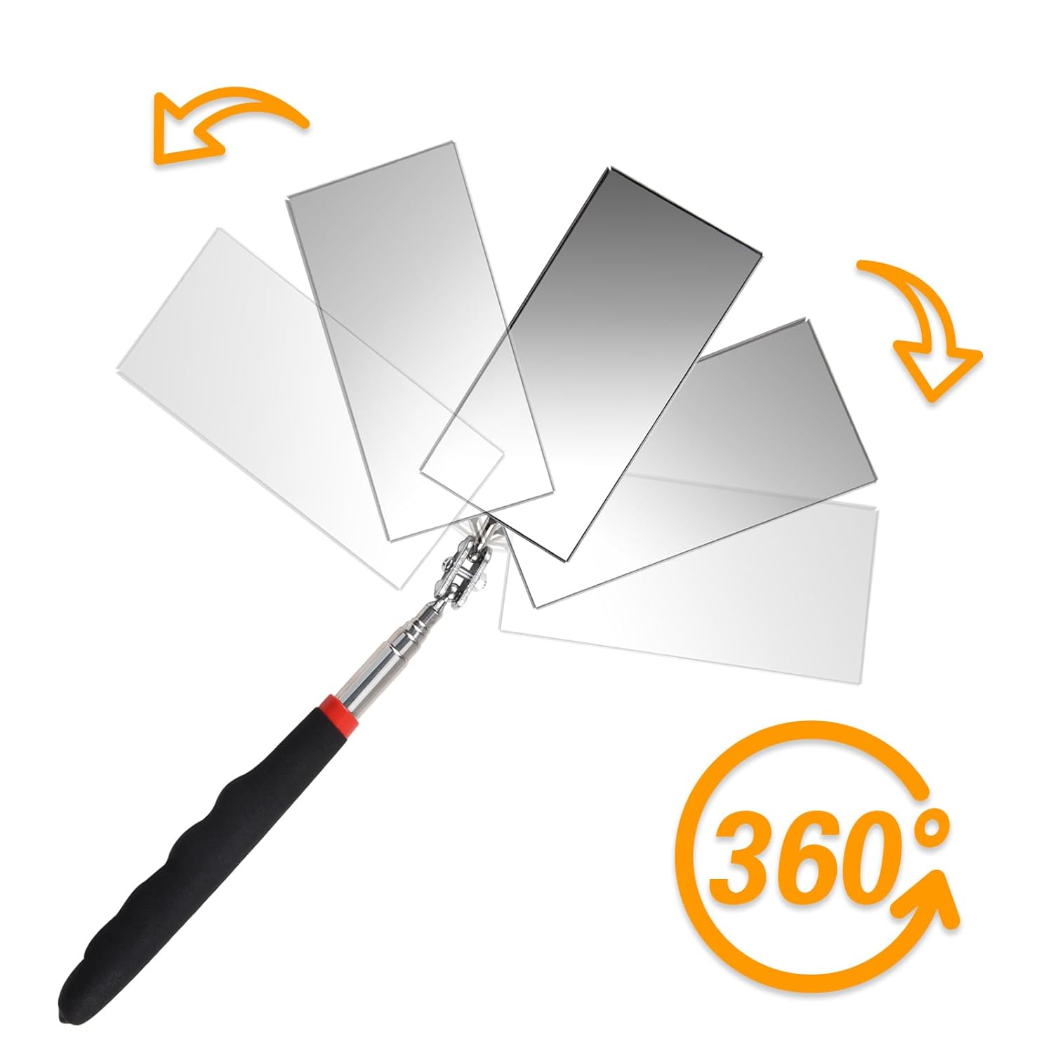 Telescoping Inspection Mirror 12-30 Inch, Extendable Flexible Rectangle Mechanic Tool - Image 3