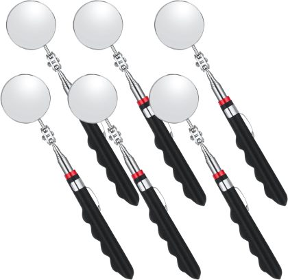 6-Pack Telescoping Inspection Mirror, 30-Inch Retractable Under Vehicle Tool