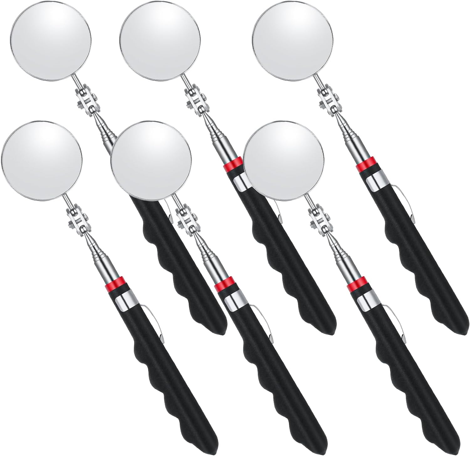 6-Pack Telescoping Inspection Mirror, 30-Inch Retractable Under Vehicle Tool