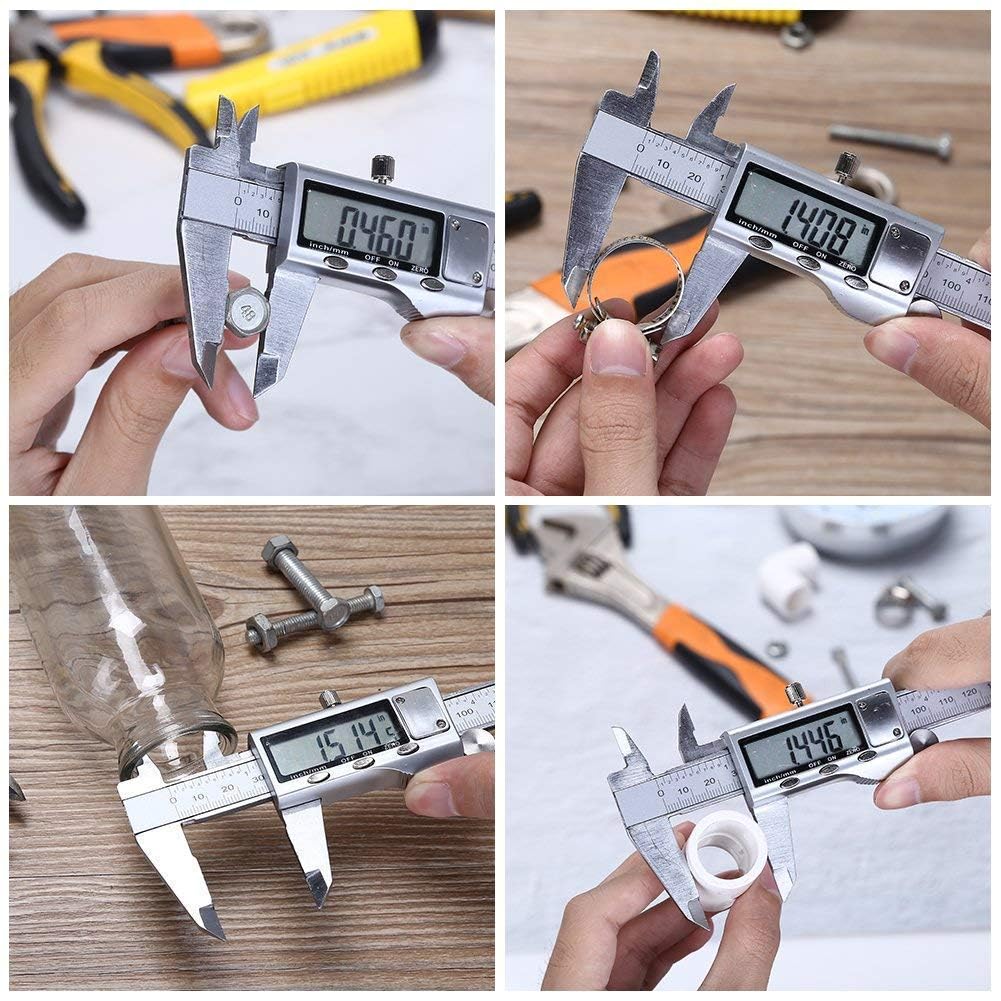 6 Inch Digital Caliper, Stainless Steel, Large LCD, Auto-Off, Inch/mm Conversion - Image 4