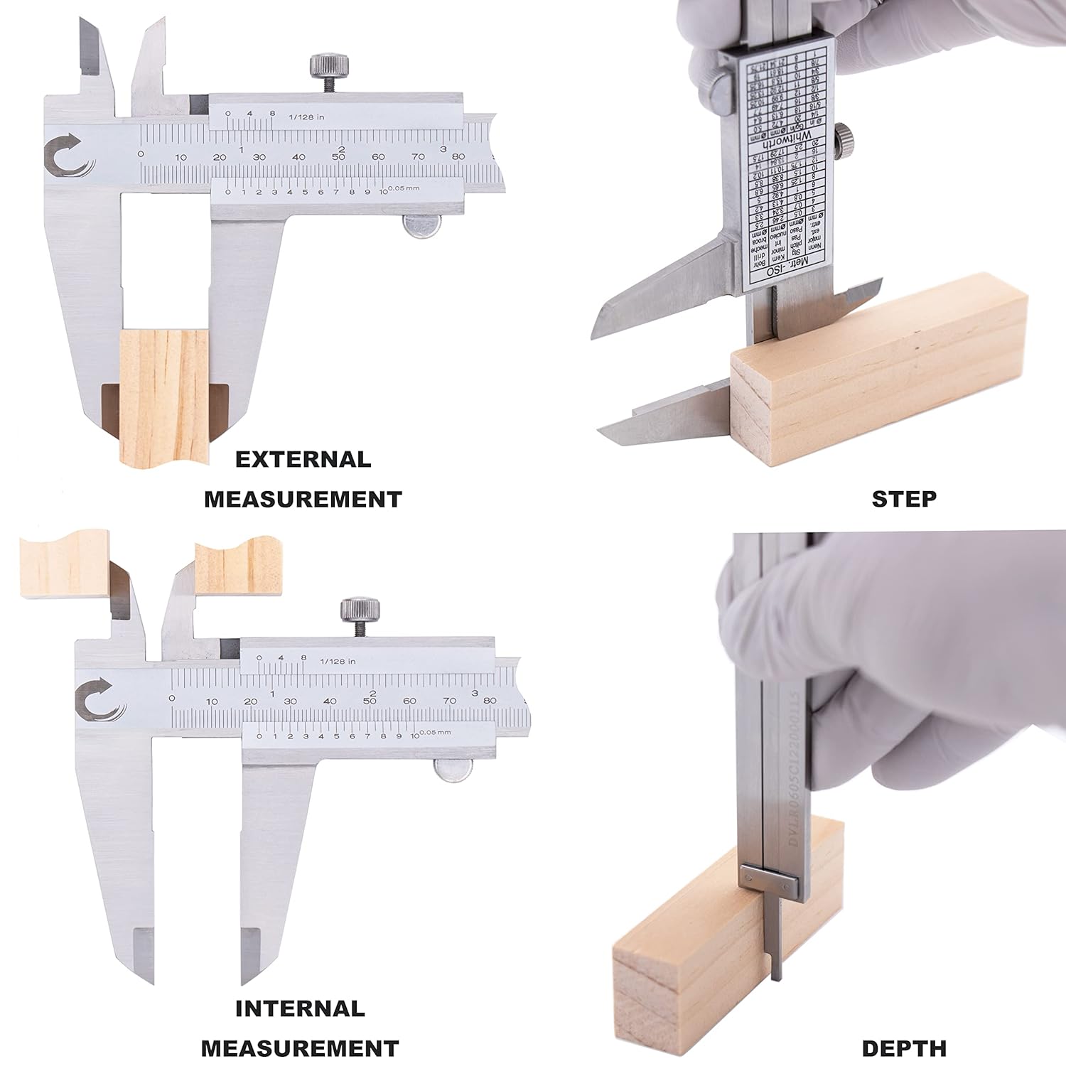 Clockwise Tools Vernier Caliper, 1205 0-12 Inch/300 mm, Inch (Fraction)/Metric, Stainless Steel - Image 2
